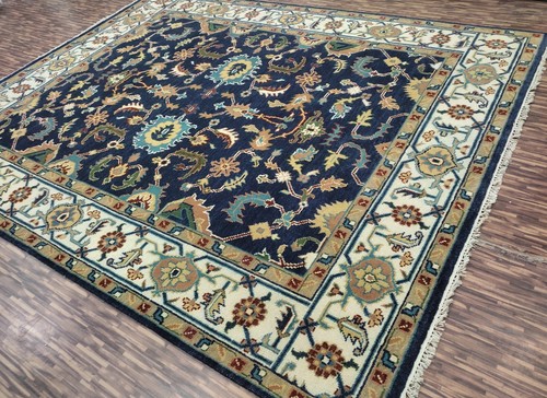 8x10 Quick Ship! Blue Hand made Modern Oushak Area Rugs, Oriental Floor Carpet - Picture 3 of 24