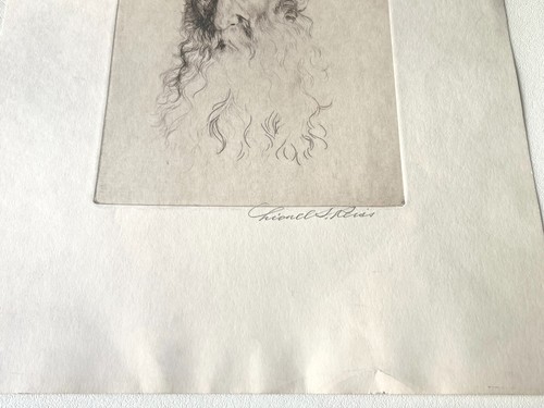 Lionel S. Reiss Galician Rabbi Distinguished Rebbe Signed Drypoint Etching - Bild 6 von 8