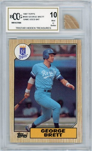 1987 Topps George Brett Game Used Bat Relic BCCG 10 Mint #400 Hall of Fame Relic - Picture 1 of 2