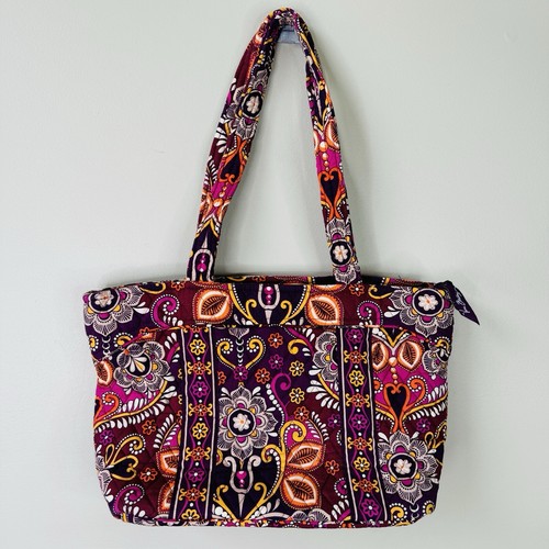 Ausverkaufte Vera Bradley Safari Sonnenuntergang Tragetasche Geldbörse + passende Geldbörse Burgund - Bild 11 von 13