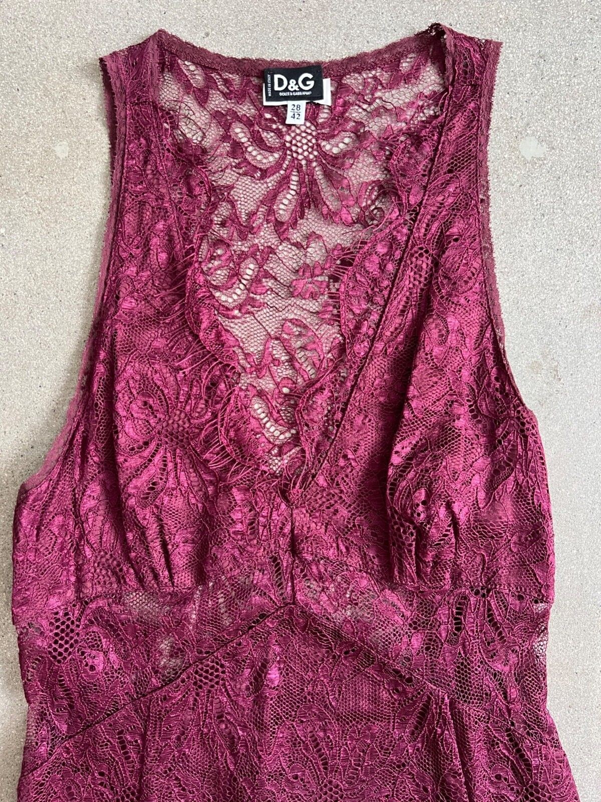 D&G Dolce and Gabbana 90’s Plum/Merlot Lace BodyC… - image 2