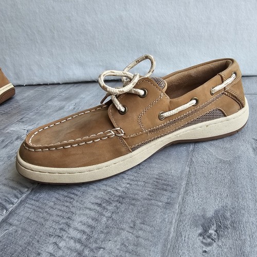 Magellan Outdoors Women's Boat Shoes Brown Leather Casual Moc Toe Loafers Size 8 - Picture 8 of 14