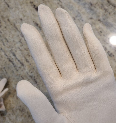 Vintage Women's Size XS Beige Cotton Formal 9.5" Gloves Knotched Ruched Cuff - Picture 17 of 20