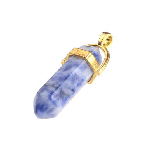 Healing Chakra Crystal Pointed Pendant Necklace Gold Layered Moon Chain Choker - Picture 41 of 42