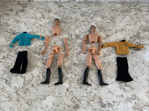 Vintage 1974 MEGO 8” Action Figures Lot Star Trek Captain Kirk & Spock Restore