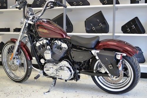 Harley SPORTSTER LEFT Side LEATHER Solo BAG Saddlebag - SL03 BAD&G CustomS - Picture 7 of 9
