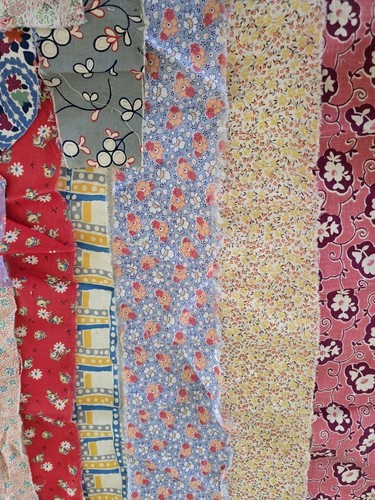 Vintage Lot Sewing Fabric Solid Colors Scraps Remnants Quilting Arts Crafts - Picture 4 of 9
