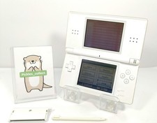 AS IS DS Lite Crystal White USG-001 w/GBA connector cover Tested Nintendo 0701E