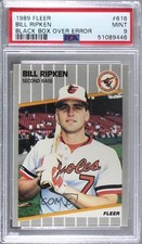 1989 Fleer Billy Ripken (Black Box on Bat Knob) #616 PSA 9 MINT 7ov