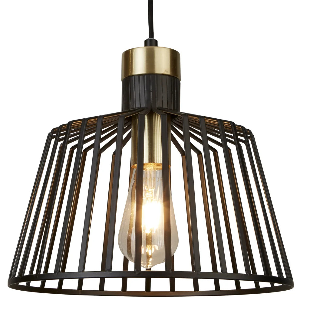Ceiling Light Black Bird Cage 30cm Matt Searchlight 9411BK