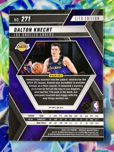 DALTON KNECHT 2024-25 PANINI MOSAIC - NBA DEBUT #264 REACTIVE BLUE MOSAIC PRIZM - Picture 2 of 2