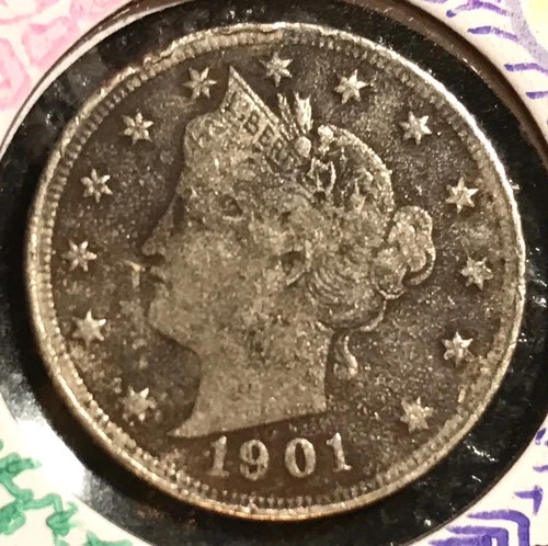 Photo of a 1901-P Liberty Nickel from an eBay listing that sold on Jul 15, 2026