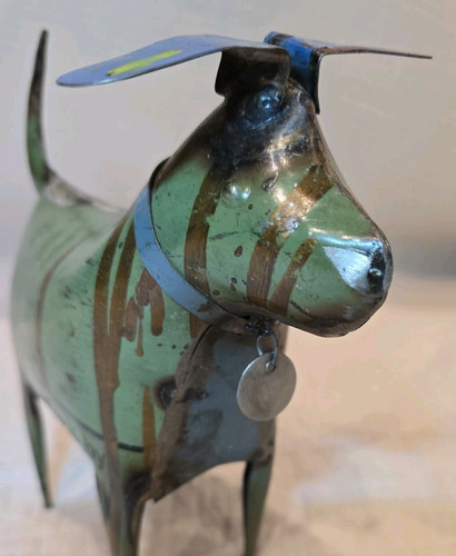 Reclaimed Rustic Metal Dog Sculpture 9”x7” - Picture 5 of 6