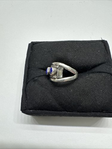 Anillo meñique de 5 piedras lapislázuli talla 4. 925 estampado y marca.  - Imagen 2 de 4