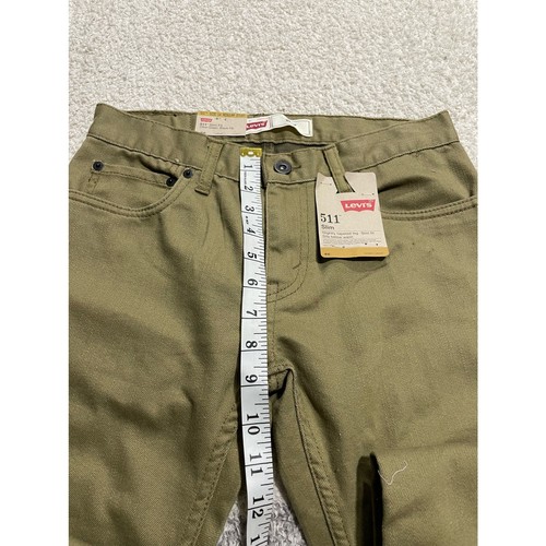 NWT Levi's 511 Boys Size 14 27x27 Slim Fit Tapered Leg Jeans Olive Green khakis - Picture 12 of 12
