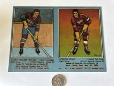 Hockey Art Card of Rocket Richard & Gordie Howe RC 5x7 Print. # to 250