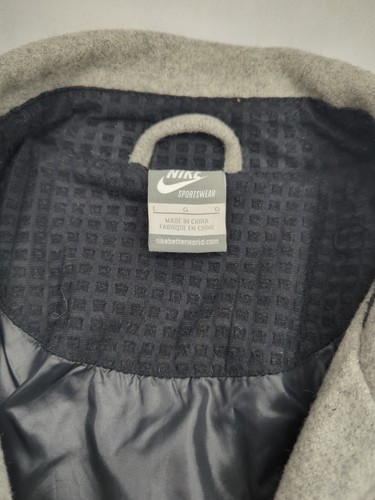 Nike Sportswear Coachstroyer Wool Blend Insulated Gray Coaches Jacket Mens Large - Picture 8 of 9
