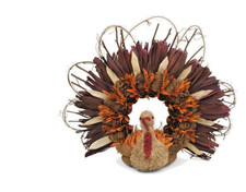 Martha Stewart Fall Thanksgiving Turkey Wreath Fall Decoration New Door Hanging