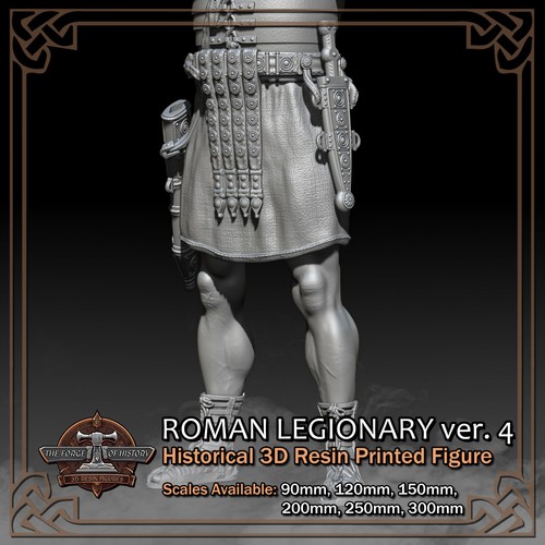 Roman Empire Legionary 4 - Scale 1/18 to 1/6 - 3D Resin Printed Figure Model Kit - Picture 11 of 16