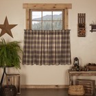 Rustic 36"x36" Tier Pair Brown Rod Pocket Kitchen Window Curtains VHC Brands
