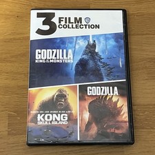 Godzilla 2014 Kong: Skull Island Godzilla: King of the Monsters 3 Films DVD —