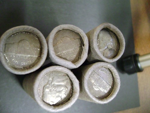 1952 origininal bank wrapped OBW unc rolls nickels - Trade Bank & Trust Co. NY - Bild 2 von 3