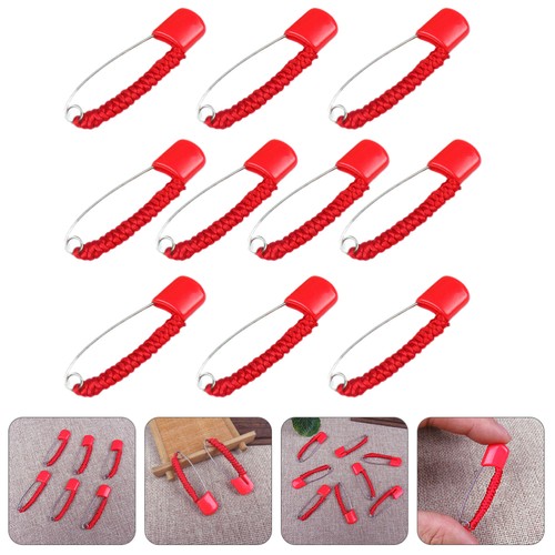 Dijes broche decorativo de seguridad de cuerda roja para bebé 10 piezas - Imagen 4 de 12