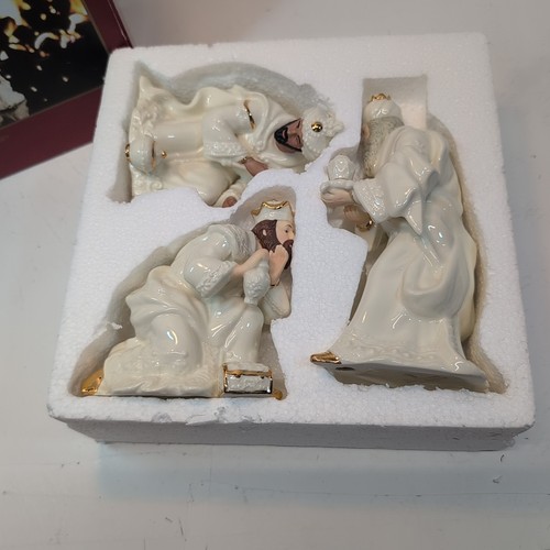 Belleek Lebendige Krippe Drei Könige Weise Männer Porzellan Elfenbein Gold Akzente 7253 - Bild 19 von 21