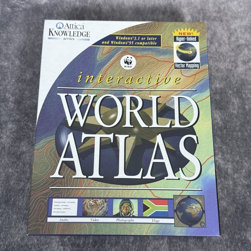WWF Interactive World Atlas PC Software - Big Box Attica Knowledge Series
