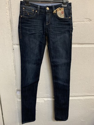 Mavi Damen Jeans Serena Low-Rise, Super Skinny Dunkelblau W27 L33