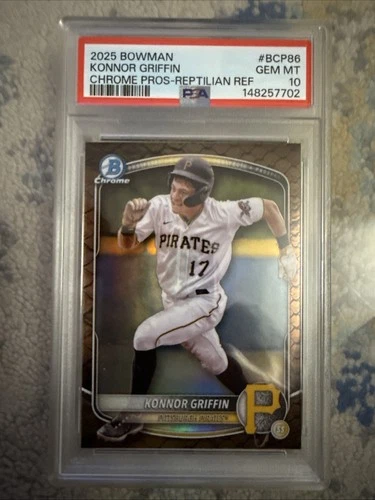 2025 Bowman - Chrome Konnor Griffin #BCP-86 Reptilian Refractor (RC) PSA 10
