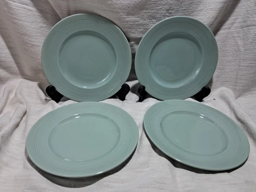 Set Of 4 Woods Ware Beryl 8"Plates Made In England 