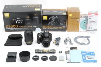 【MINT+++ BOXED S/C16】Nikon D3300 Digital 18-55mm f/3.5-5.6G ii 55-200mm f/4-5.6G