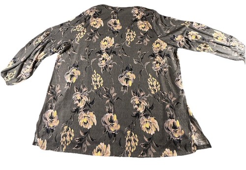 Women Cardigan Kimono Size 3XL Crochet Stretch Gray Floral - Picture 14 of 18
