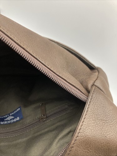 Bolso de hombro/cartera Dockers vintage de cuero marrón con cremalleras - Imagen 16 de 20