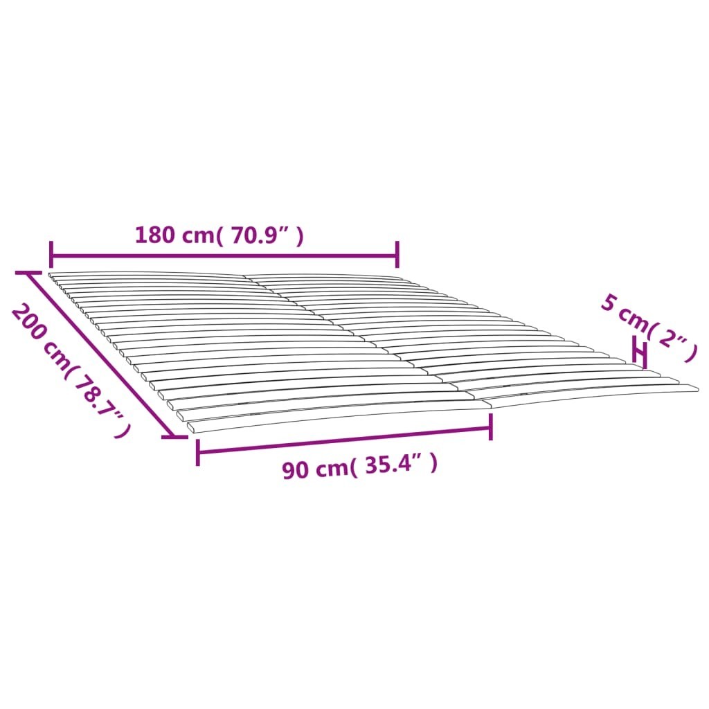 Slatted Bed Slats replacement   vidaXL  50mm 900mm  13 mm for Super King Bed
