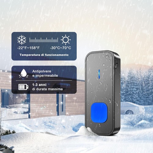 Campanello Senza Fili da Esterno Interno Campanello Casa Wireless Pulsante a - Foto 17 di 24