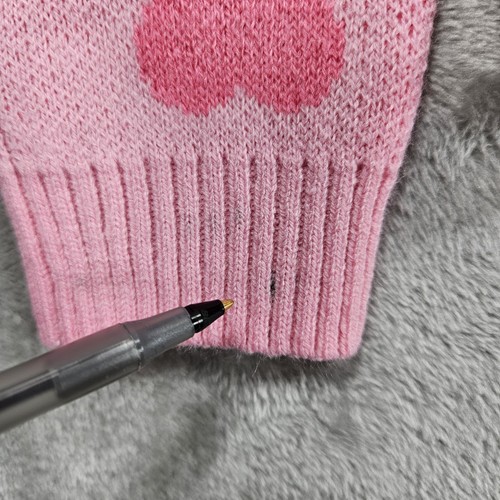 Zunie Girl Sweater Girls Size L 10/12 Shades Of Pink Long Sleeve Hearts Stain - Picture 8 of 12
