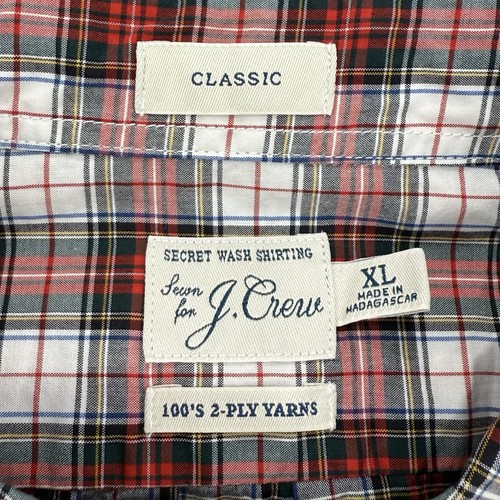 Camicia J Crew uomo XL tartan a quadri nuova con etichetta 100 anni 2 strati filati classica manica lunga preppy - Foto 2 di 11