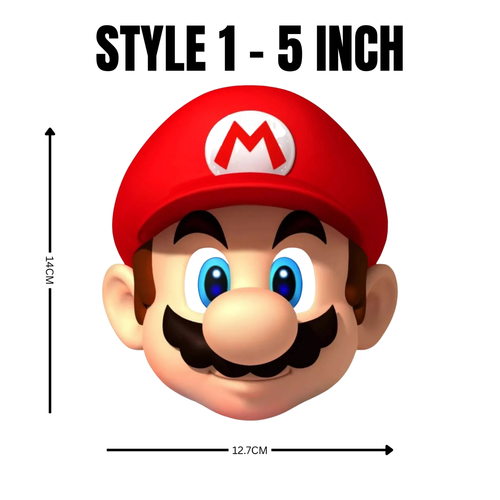 Super Mario Face EDIBLE Icing PRE-CUT Cake Topper 4 INCH / 5 INCH (WIDTH) - Picture 12 of 15