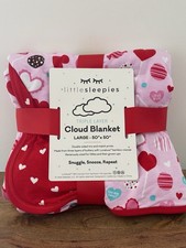 Little Sleepies Valentine Candy Hearts Reversible Cloud Blanket 50X50 NEW