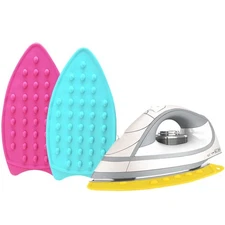 2Pack Silicone Iron Rest Pad, Thicker Series Hot Resistant Pink+mint Green 