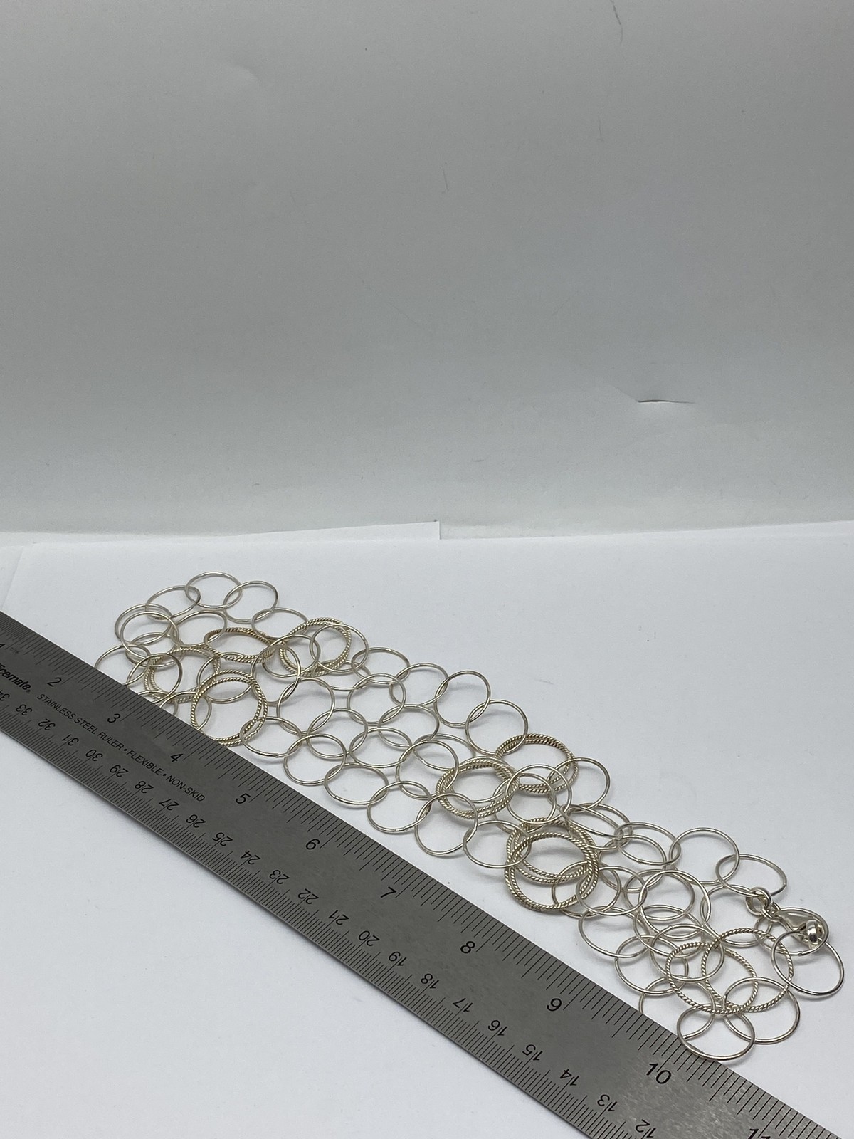 Sterling Silver Interlocking Circle Long Necklace… - image 12