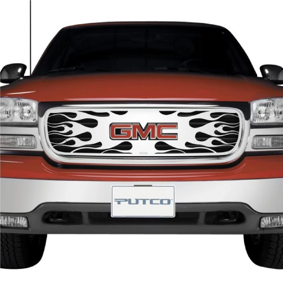 Putco 89102 Flaming Stainless Steel Grille Overlay for 99-06 GMC Sierra / Yukon Foto 2 de 4