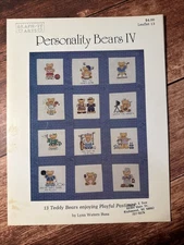 Vintage 1985 Graph-it Arts PERSONALITY BEARS IV Cross Stitch/Needlepoint Pattern