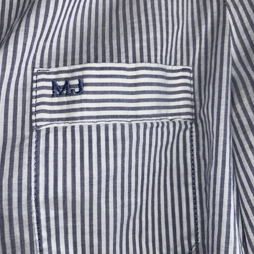 Blusa Camisa Marc Jacobs Azul Blanco Rayas Abotonada Perfecta Para Trabajo MJ Talla 8 Nueva - Imagen 4 de 10