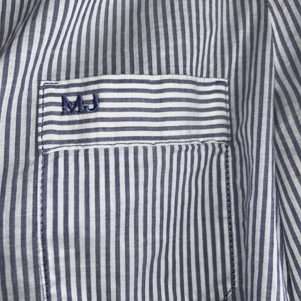 Blusa Camisa Marc Jacobs Azul Blanco Rayas Abotonada Perfecta Para Trabajo MJ Talla 8 Nueva Foto 4 de 4