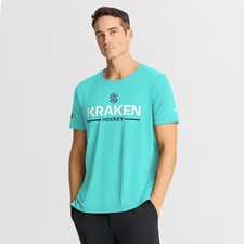 Seattle Kraken NHL Ice Hockey T-Shirt Authentic Pro Rink Fanatics Blue Mens
