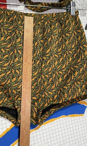 Vintage 60s Hot Pants Shorts Bikini Swimsuit Psychedelic Mod Hippie Boho 2pc Set - Picture 14 of 20