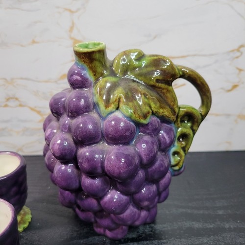 ceramic decanter set in the shape of a bunch of grapes & Shot Glasses 7 pcs - Picture 2 of 13